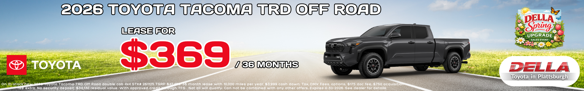 Toyota Tacoma sale at DELLA Toyota Burlington VT
