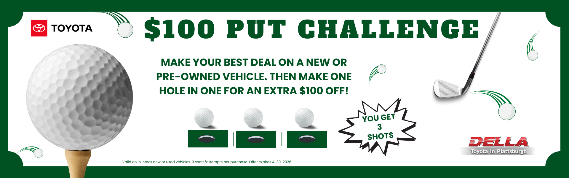 $100 Put Challenge at DELLA Toyota