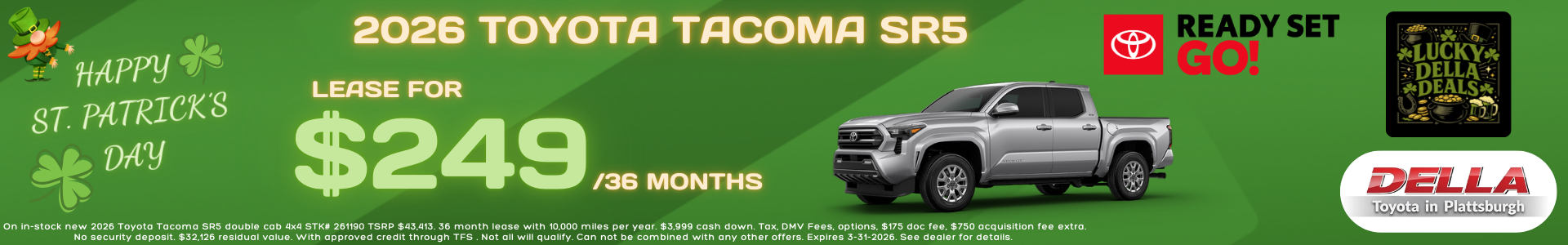 Toyota Tacoma sale at DELLA Toyota Burlington VT